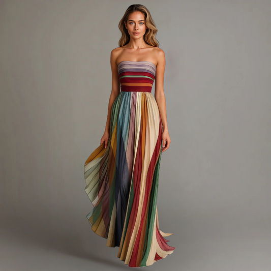 daisy | pleated jewel tone maxi dress