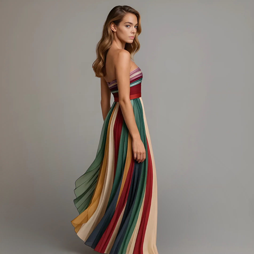 daisy | pleated jewel tone maxi dress