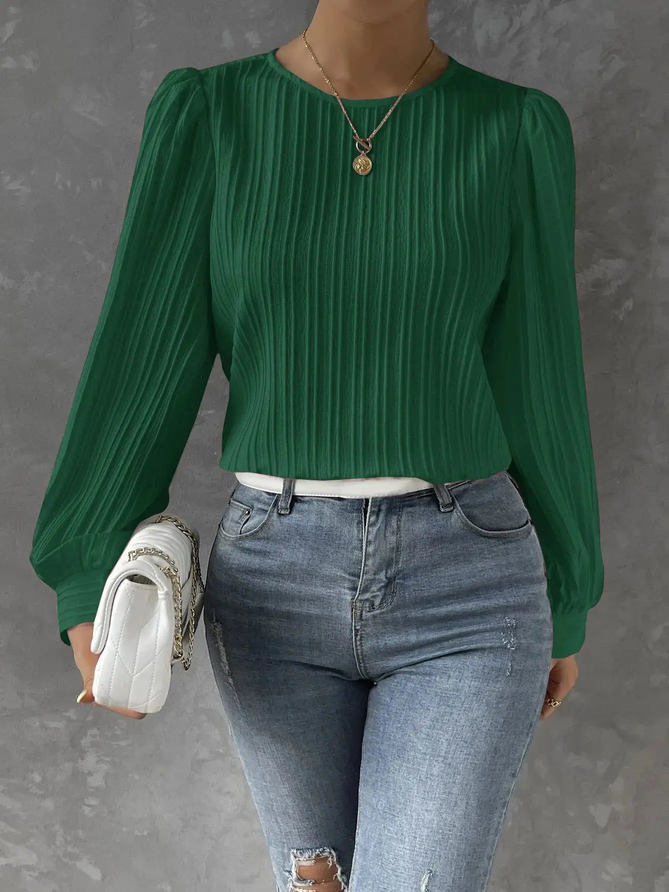 emma | timeless elegant blouse green