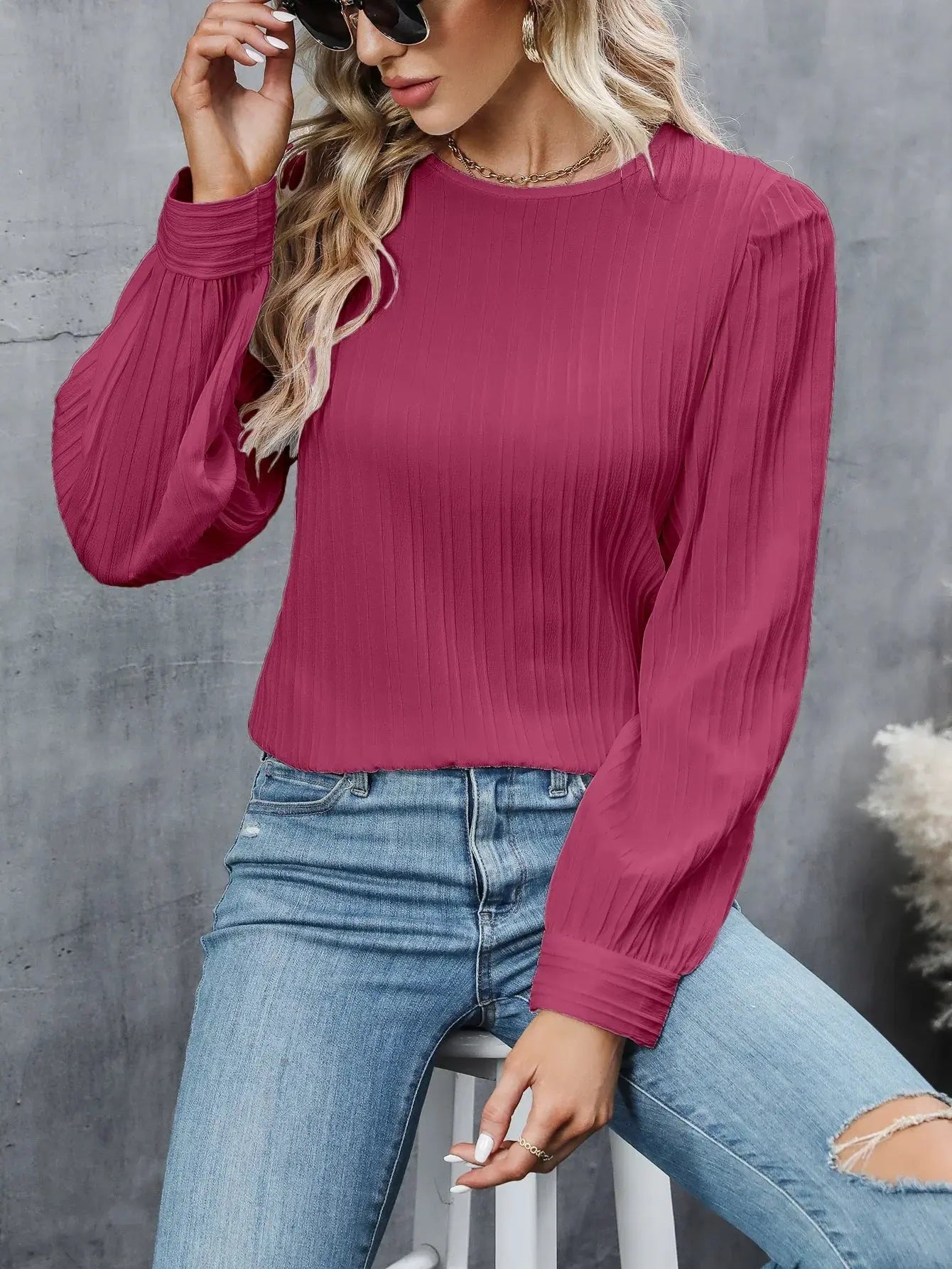 emma | timeless elegant blouse pink