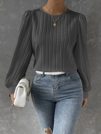 emma | timeless elegant blouse grey