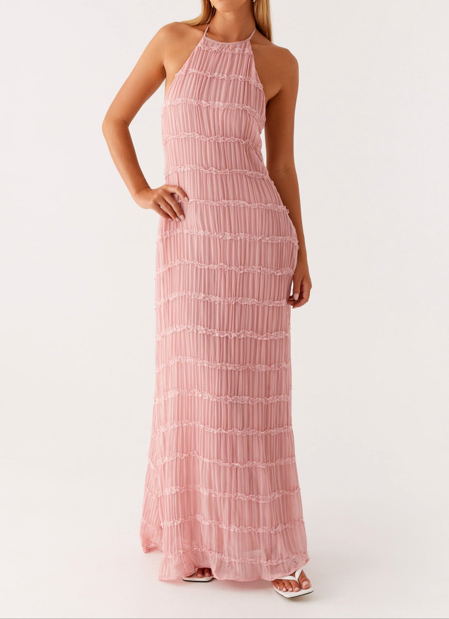 daisy | halter maxi dress pink