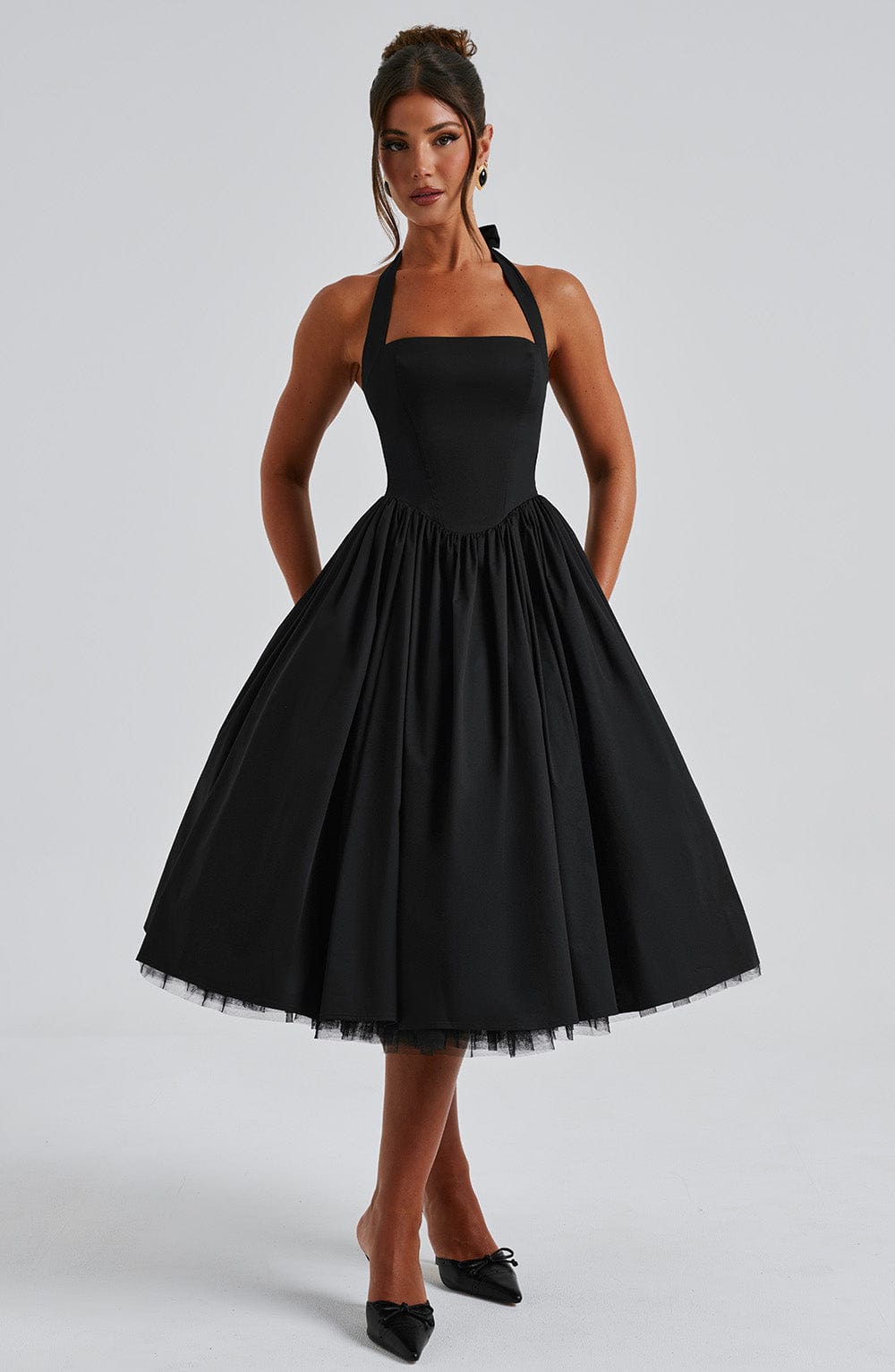 Thea | Elegant Halter-Neck Midi Dress