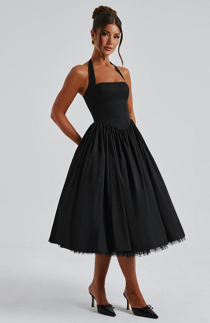 Thea | Elegant Halter-Neck Midi Dress