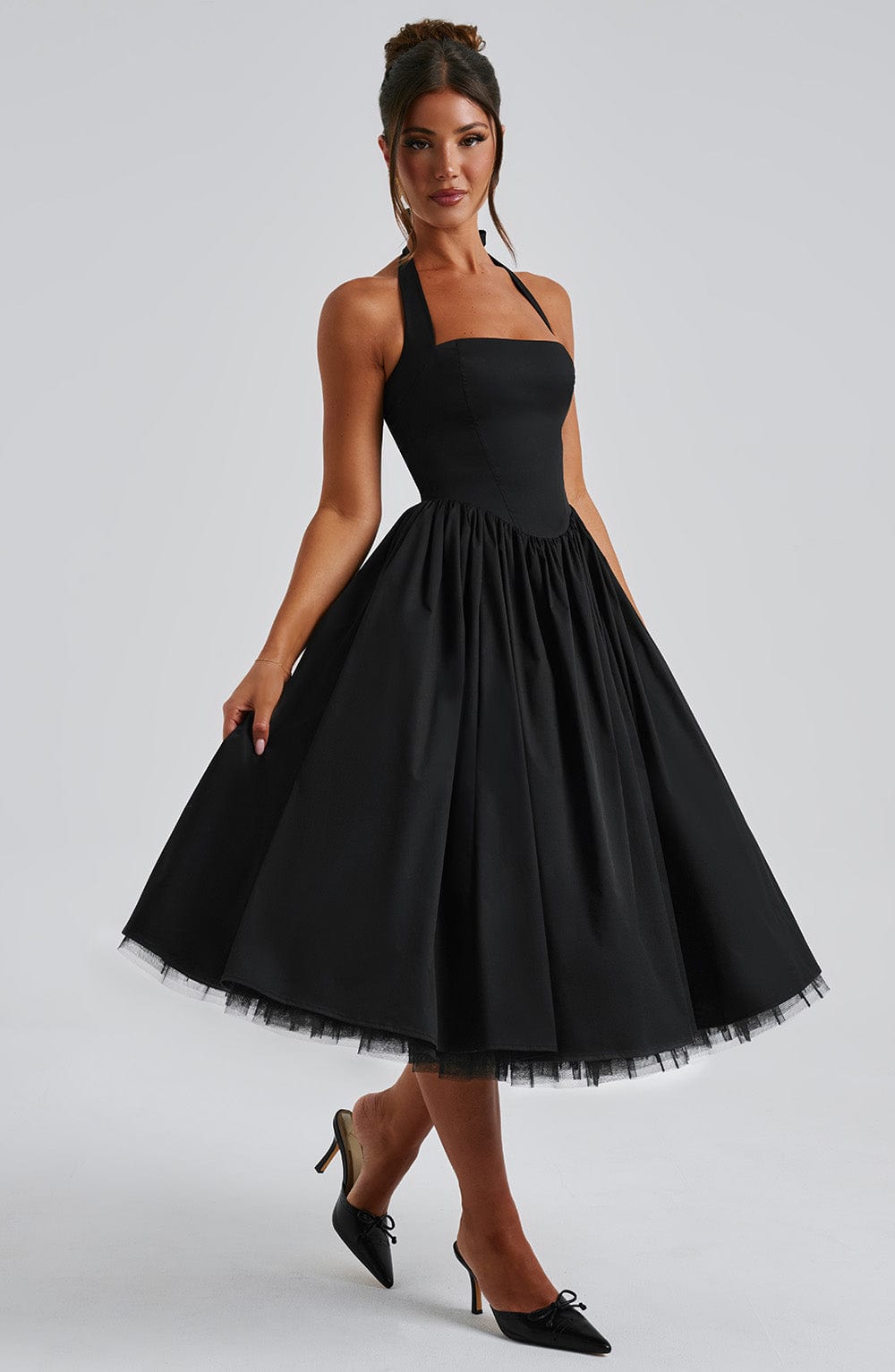 Thea | Elegant Halter-Neck Midi Dress
