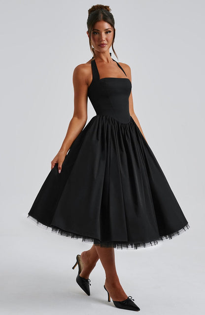 Thea | Elegant Halter-Neck Midi Dress