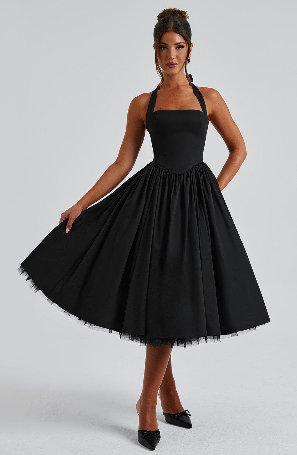 Thea | Elegant Halter-Neck Midi Dress