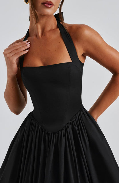 Thea | Elegant Halter-Neck Midi Dress