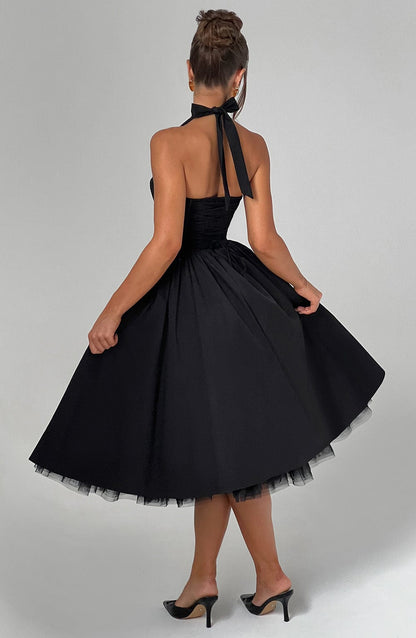 Thea | Elegant Halter-Neck Midi Dress