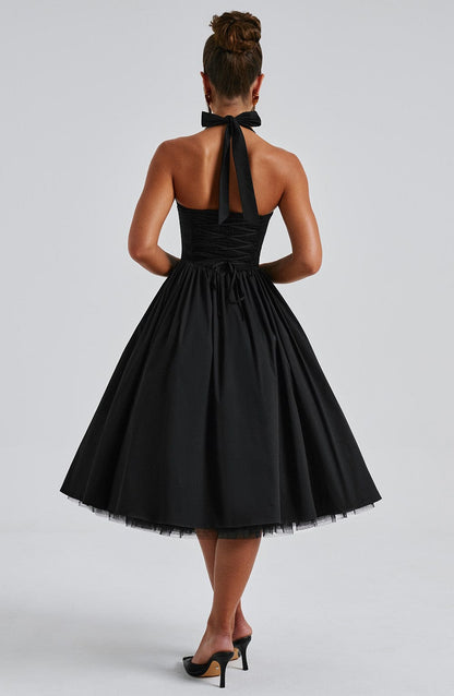 Thea | Elegant Halter-Neck Midi Dress