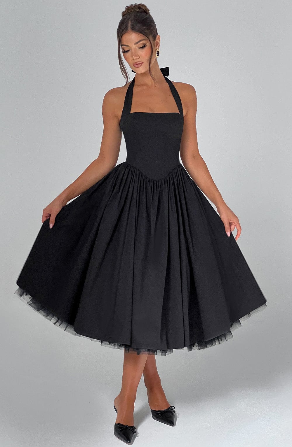 Thea | Elegant Halter-Neck Midi Dress