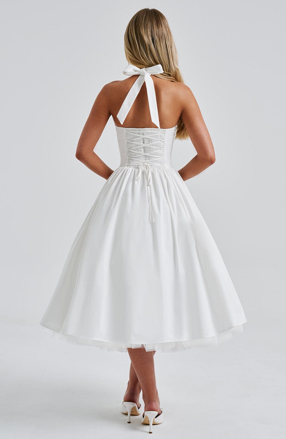 Thea | Elegant Halter-Neck Midi Dress