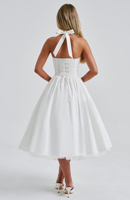 Thea | Elegant Halter-Neck Midi Dress