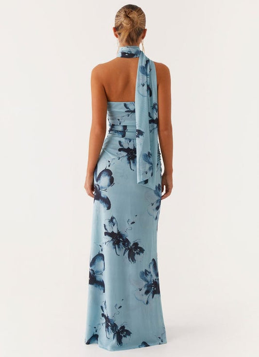 Daphne | Floral Sleeveless Halter Neck Maxi Dress