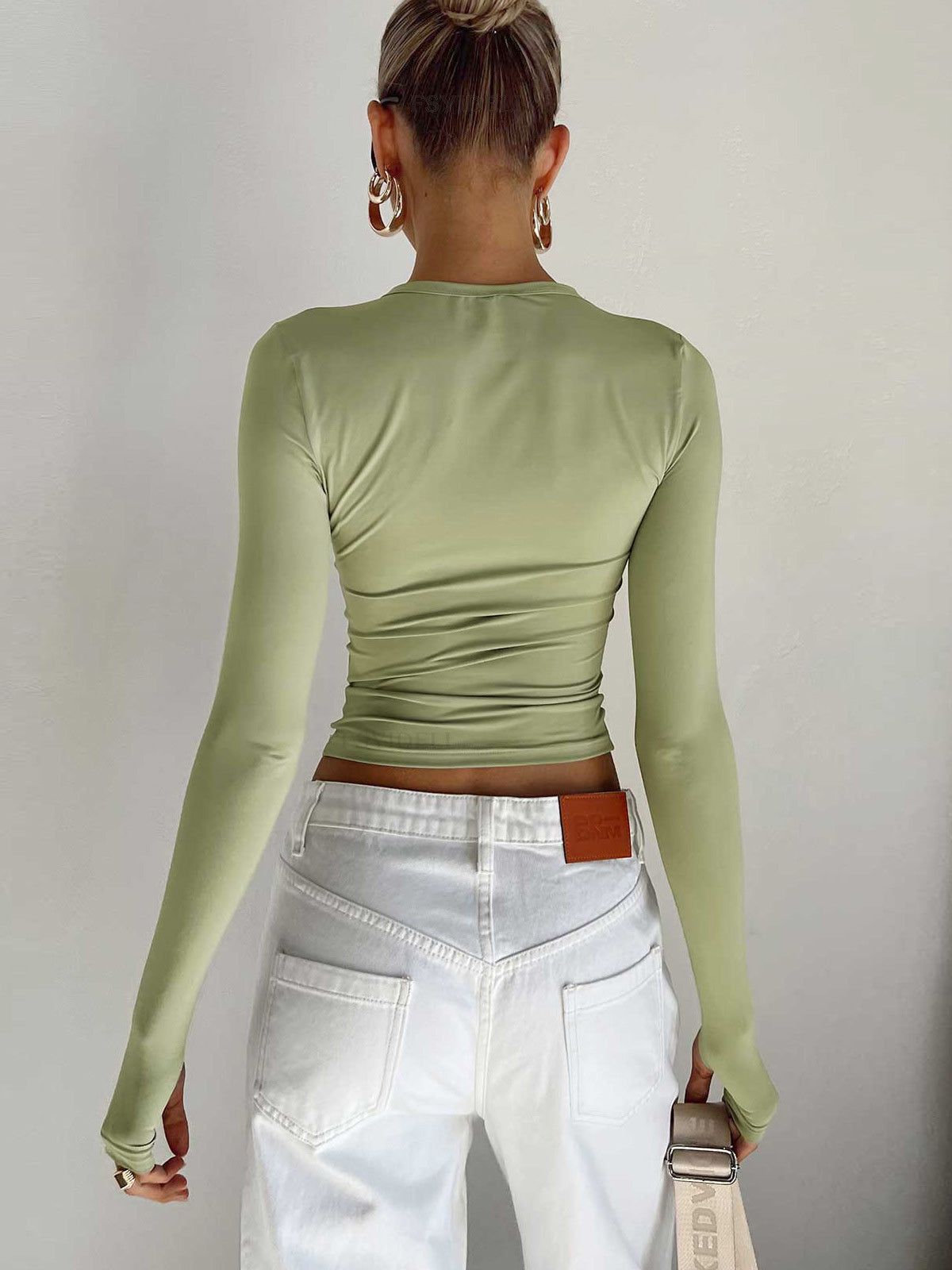 brooklyn | sleek summer crop top with long sleeves