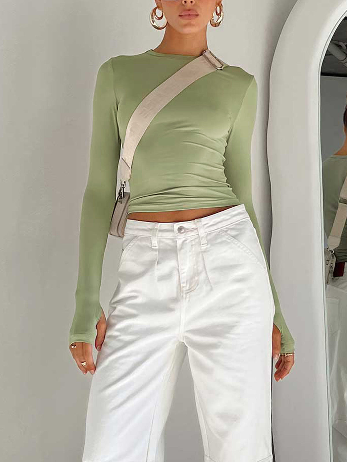 brooklyn | sleek summer crop top with long sleeves