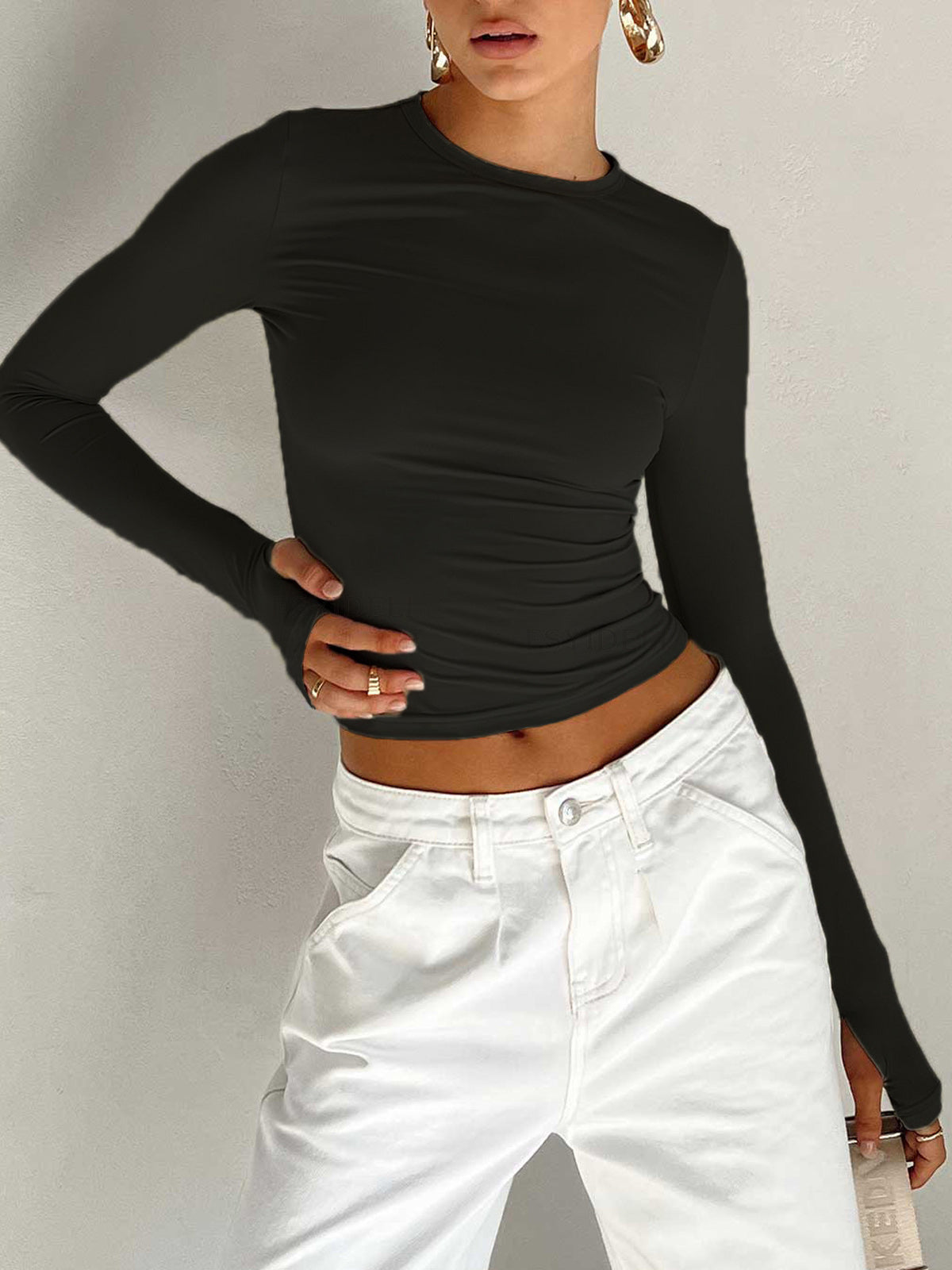 brooklyn | sleek summer crop top with long sleeves
