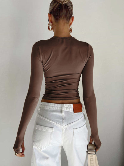 brooklyn | sleek summer crop top with long sleeves