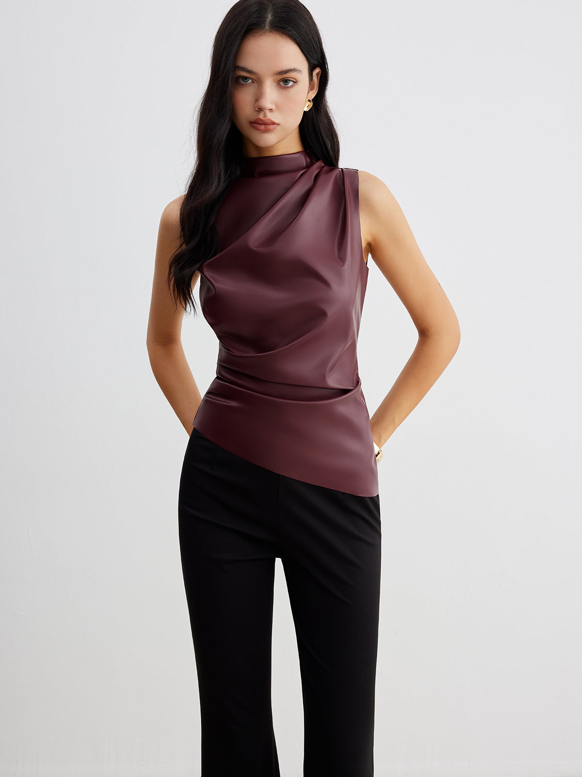 ella | sleeveless high neck top for summer