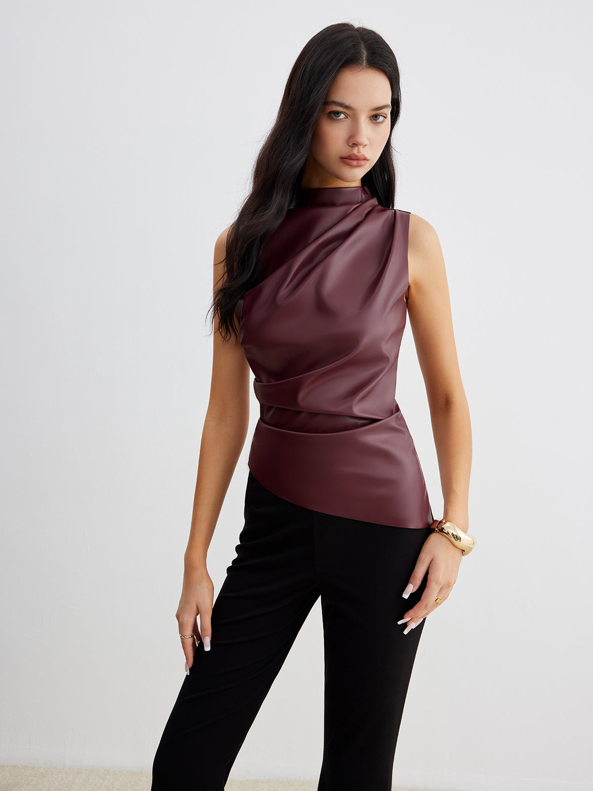 ella | sleeveless high neck top for summer