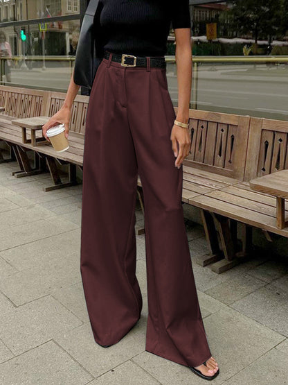 daisy | wide-leg office trousers burgundy