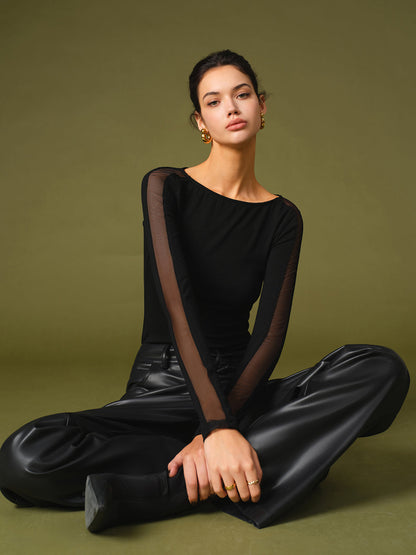 florence | mesh sleeve t-shirt for effortless spring style