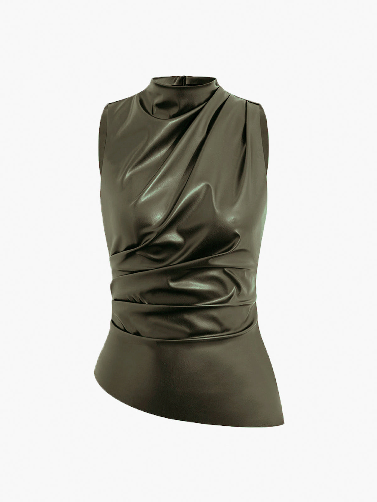 ella | sleeveless high neck top for summer green