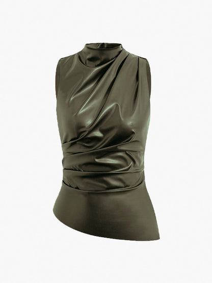 ella | sleeveless high neck top for summer green