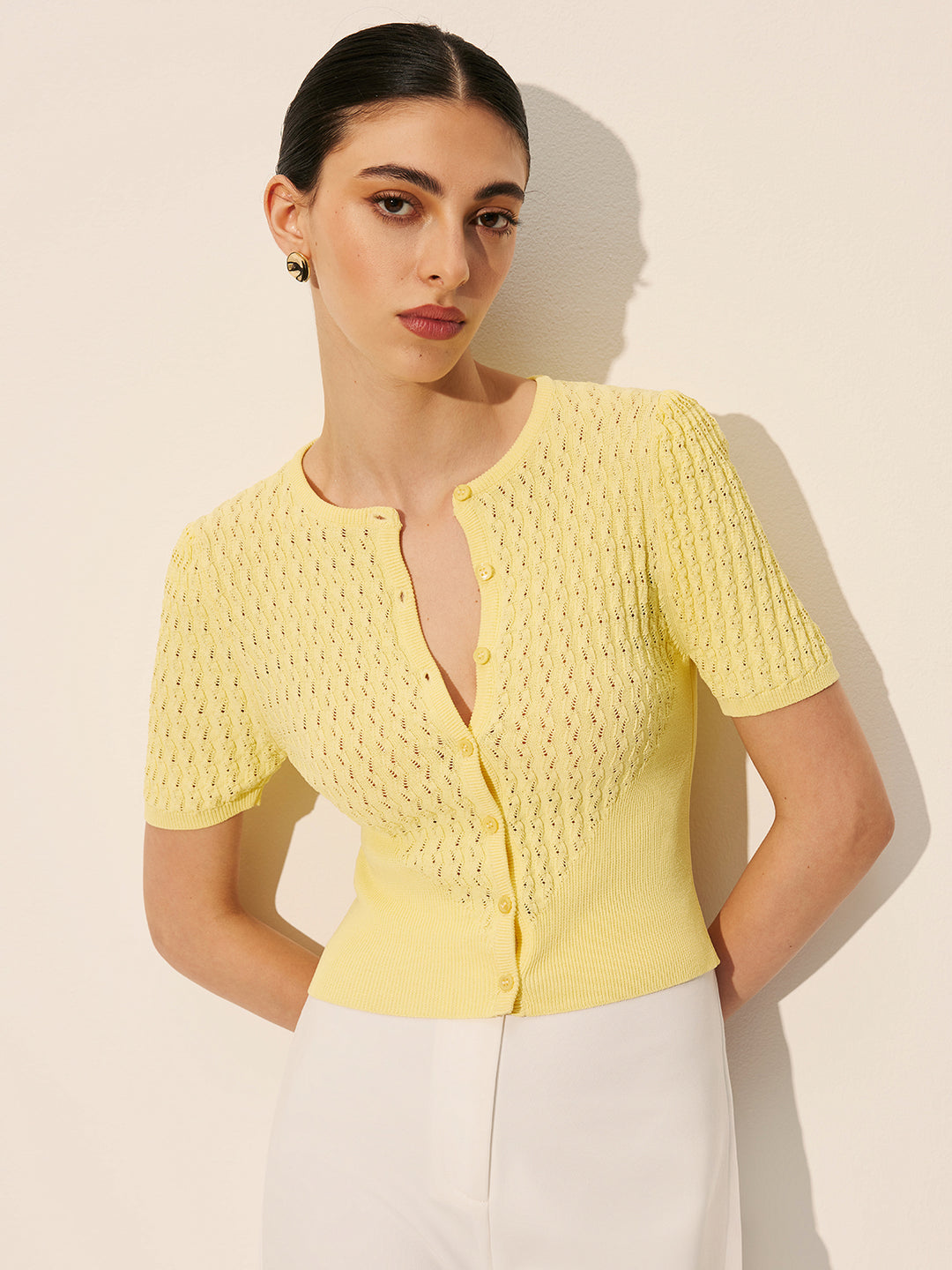 Sophie | Elegant Button-Front Knit Top