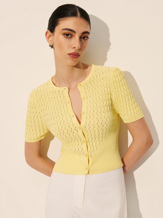 Sophie | Elegant Button-Front Knit Top