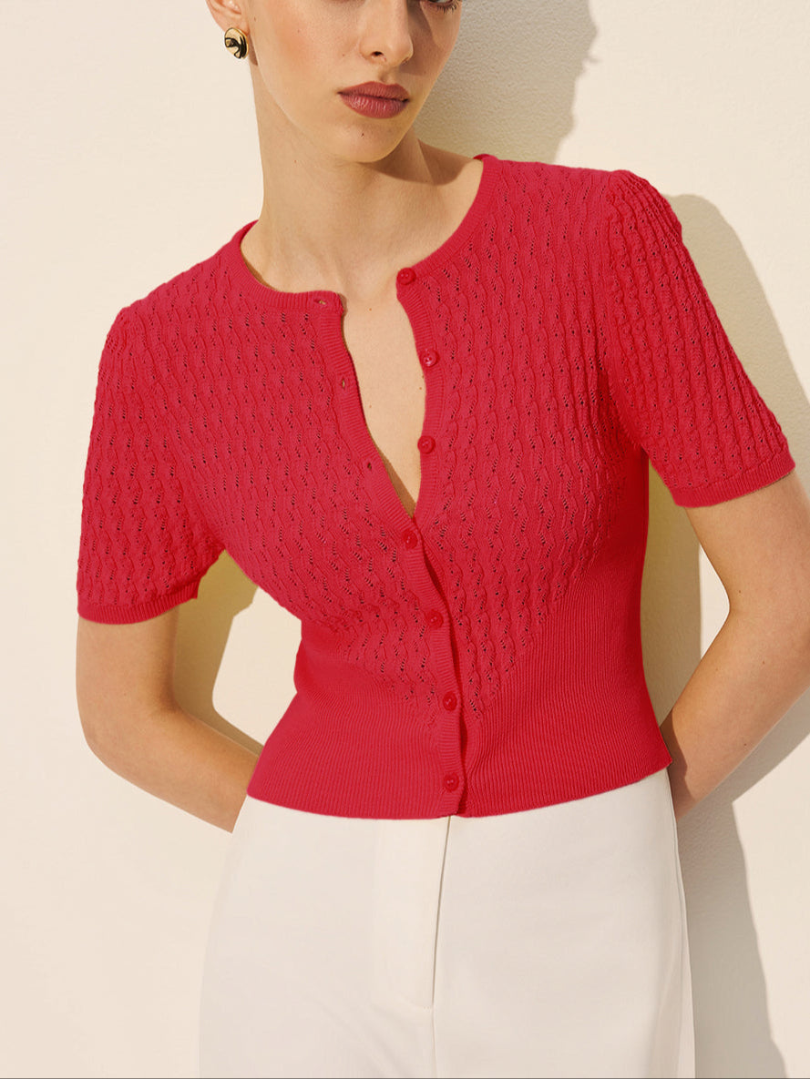 Sophie | Elegant Button-Front Knit Top