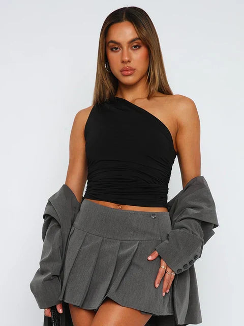 Danique | One-Shoulder Tank with Open Back
