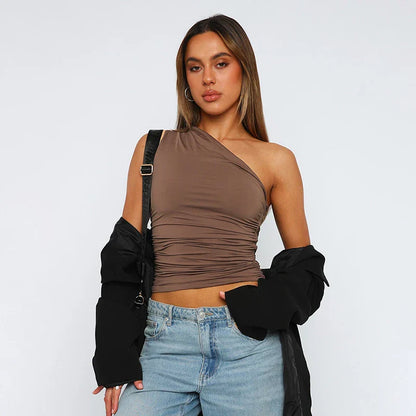 Danique | One-Shoulder Tank with Open Back