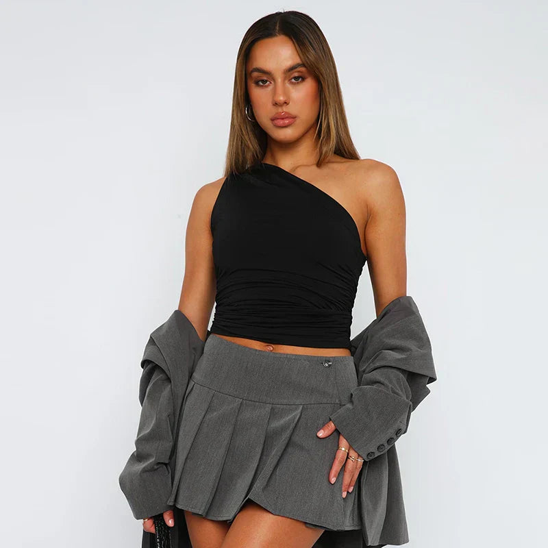 Danique | One-Shoulder Tank with Open Back