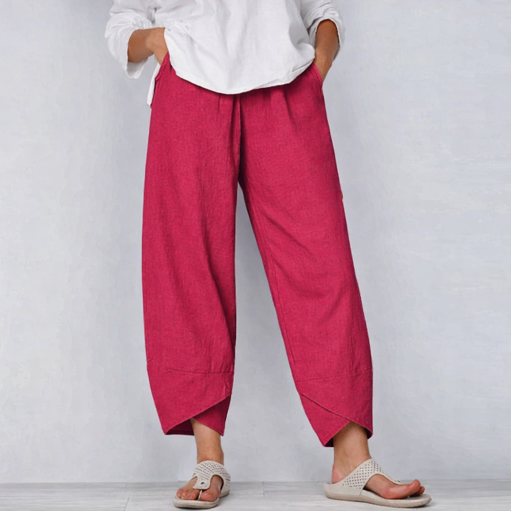 daisy | wide leg cropped pants red