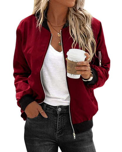 daisy | classic bomber jacket wine red