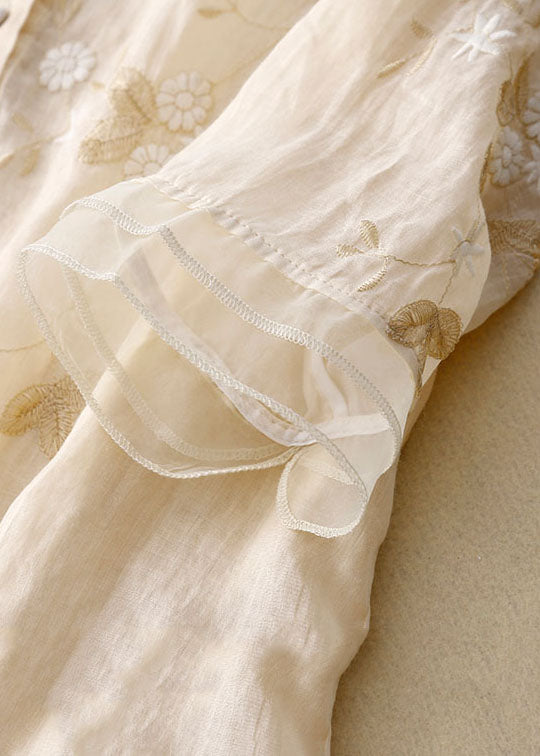 linen & bloom | floral embroidered relaxed linen blouse