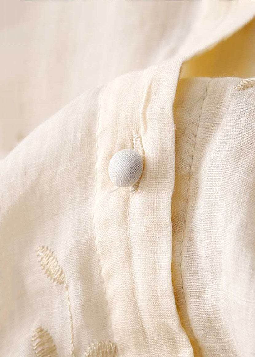 linen & bloom | floral embroidered relaxed linen blouse