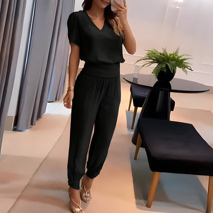 millie | relaxed shirt and trouser set black
