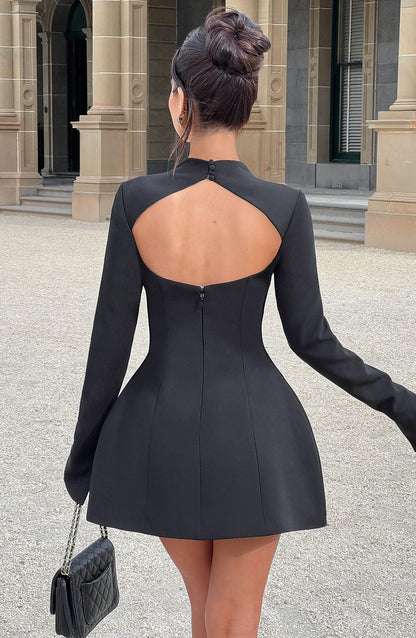 Nathalie | Elegant High-Neck Mini Dress