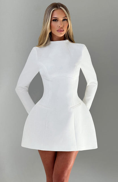 Nathalie | Elegant High-Neck Mini Dress