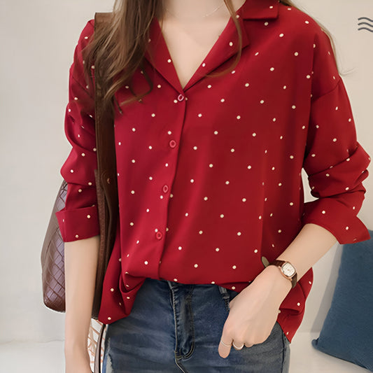 clivia | polka dot blouse for effortless style