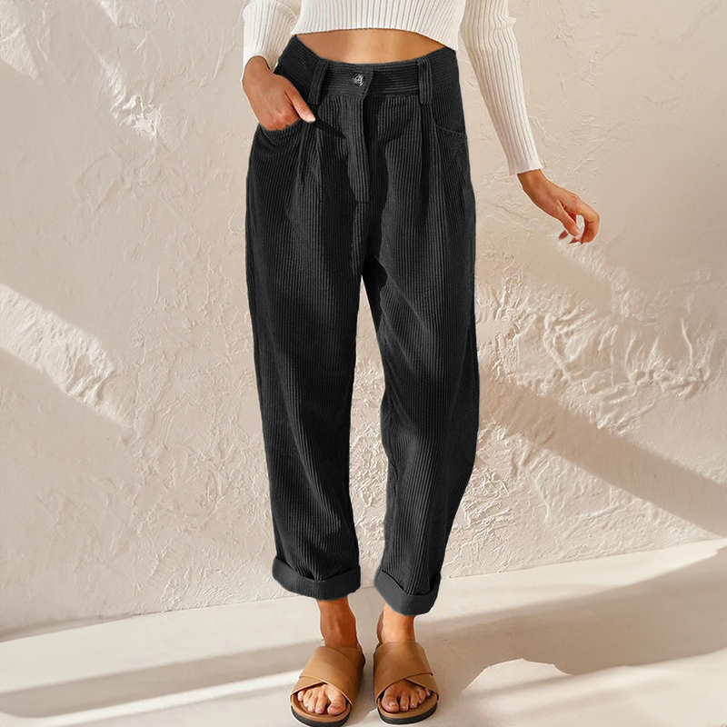 daisy | high waist wide leg summer pants black