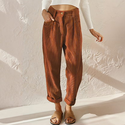 daisy | high waist wide leg summer pants brown