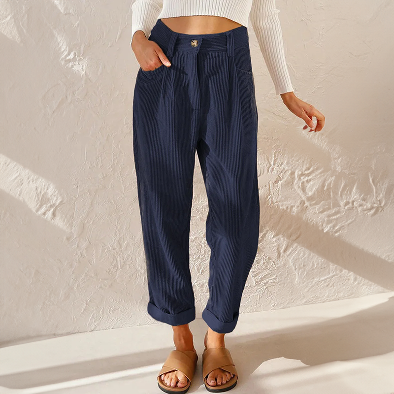 daisy | high waist wide leg summer pants blue
