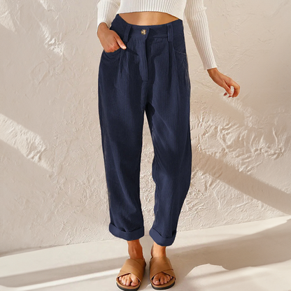 daisy | high waist wide leg summer pants blue