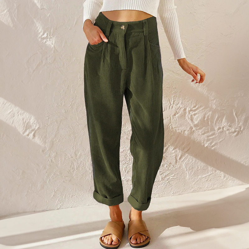 daisy | high waist wide leg summer pants green
