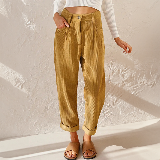 daisy | high waist wide leg summer pants yellow