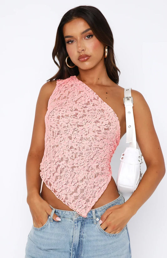 Courtney | Asymmetrical Lace Summer Top