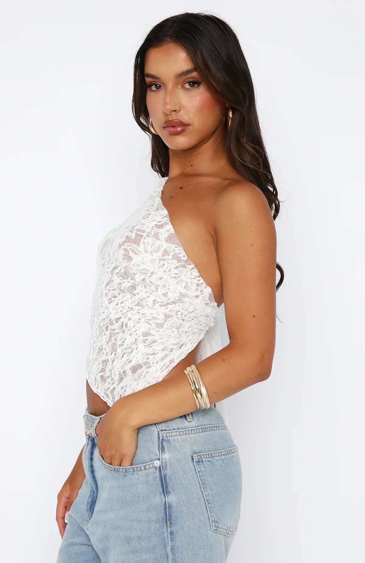 Courtney | Asymmetrical Lace Summer Top